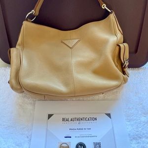 Auth prada vitello daino Hobo